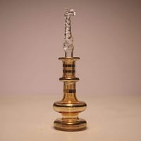 Helix Gold hand-blown glass perfume bottle with gold accents