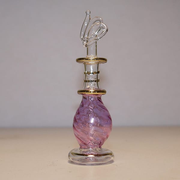Unique Hand-blown Glass Perfume Bottle-Fuschia